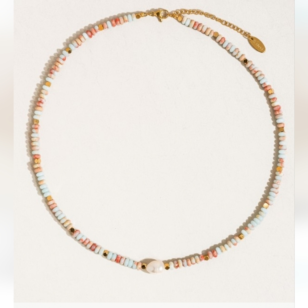 Flânerie Non-tarnish Boho Beaded Necklace NWT - Picture 3 of 5